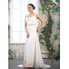 Marika - Sheath Column Satin Wedding Dress with Straps 